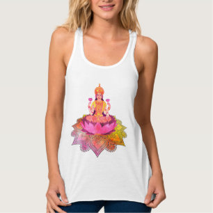 Lycklig Diwali - Deepalavi Lakshmi Goddess 4 Linne Med Racerback