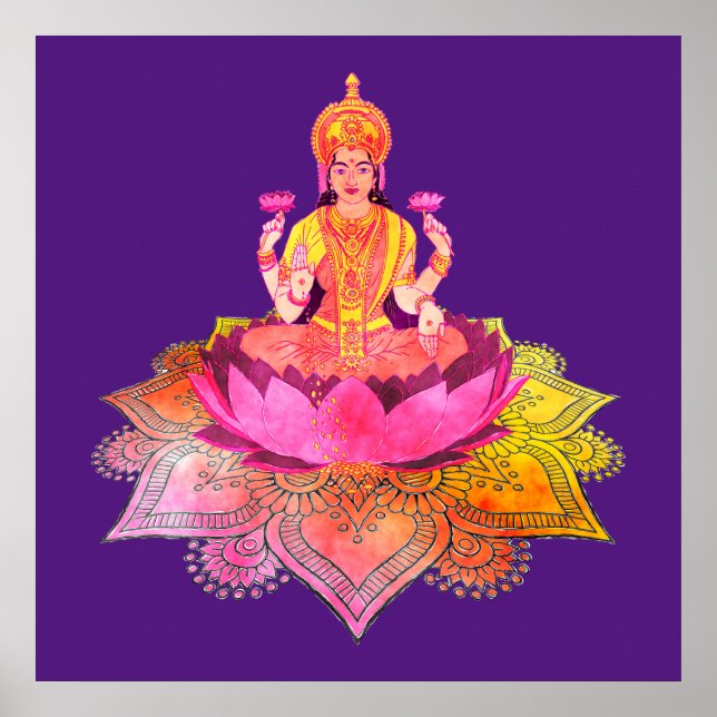 Lycklig Diwali - Deepalavi Lakshmi Goddess 4 Poster (Framsidan)