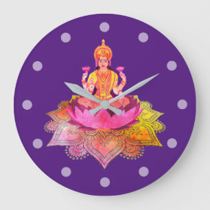 Lycklig Diwali - Deepalavi Lakshmi Goddess 4 Stor Klocka