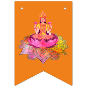 Lycklig Diwali - Deepalavi Lakshmi Goddess 4 Vimplar
