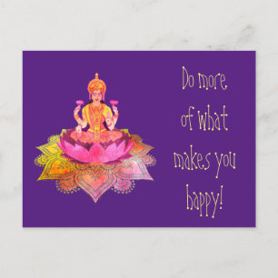 Lycklig Diwali - Deepalavi Lakshmi Goddess 4 Vykort
