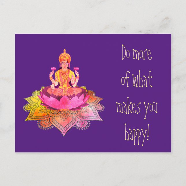 Lycklig Diwali - Deepalavi Lakshmi Goddess 4 Vykort (Framsida)