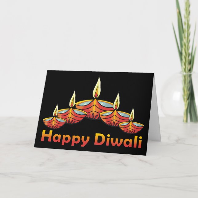 Lycklig Diwali Deepas Greeting Card Kort (Framsida)