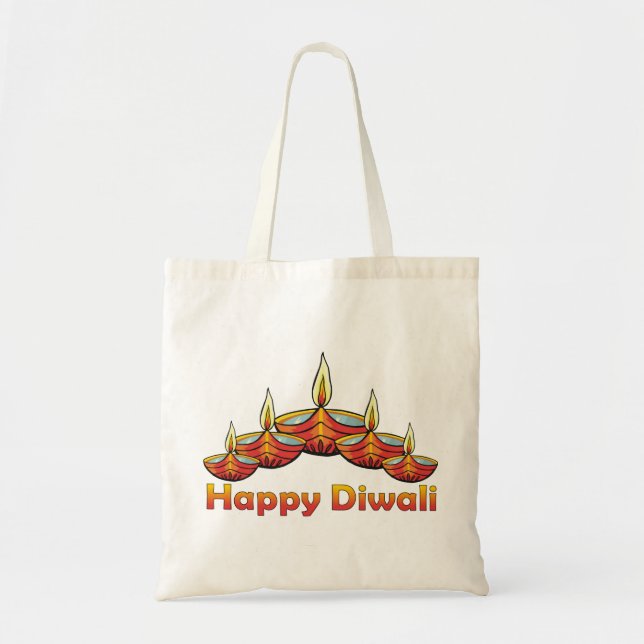 Lycklig Diwali Deepas Tygkasse (Framsidan)