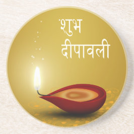 Lycklig Diwali Diya - Sandstone Underlägg