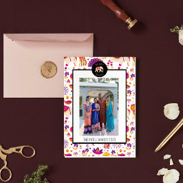 Lycklig Diwali Elephant Helgdag Photo Card Julkort