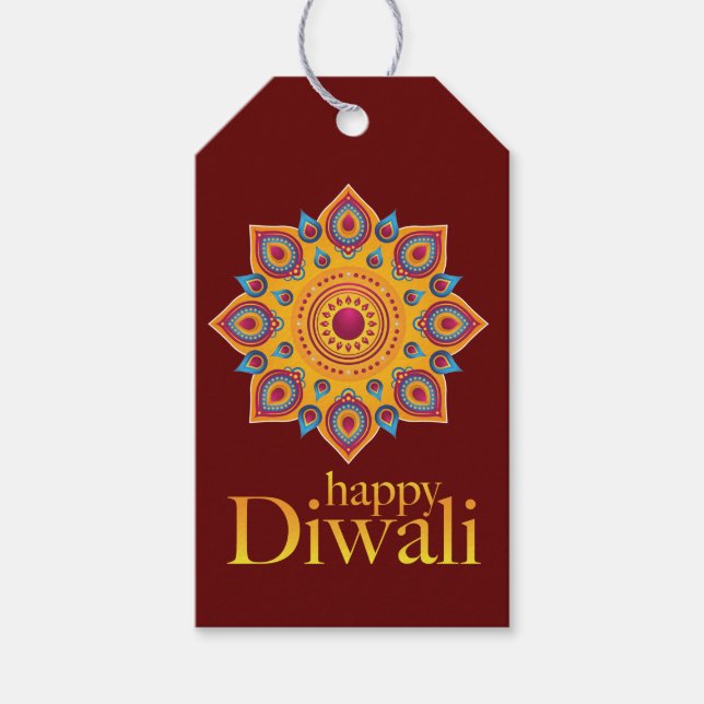 Lycklig Diwali-festival för Light Gift Märkre Presentetikett (Framsidan)