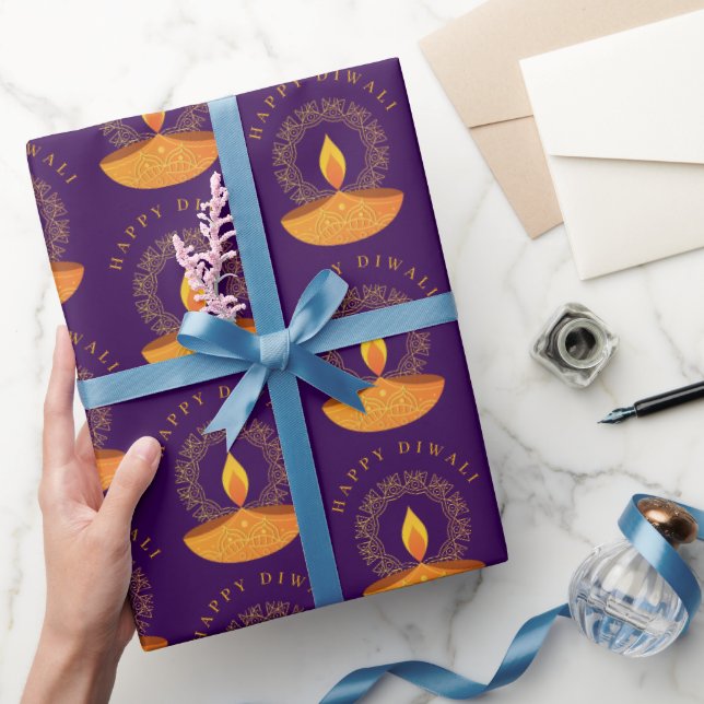 Lycklig Diwali-festivalen för Ljus Lila Presentpapper (Gifting)