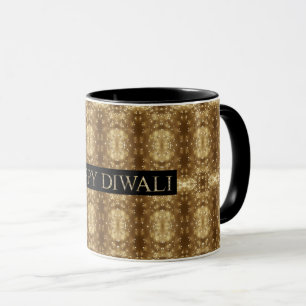 Lycklig Diwali-festivalen Ljus Önskemål Typografi Mugg