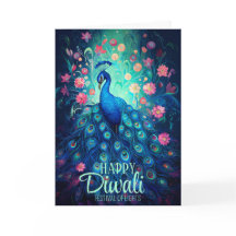 Lycklig Diwali-festivalen Ljus Peacock