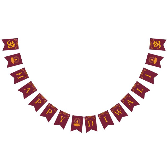 Lycklig Diwali Firande Vimplar (Alla)