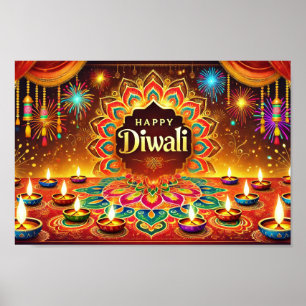 Lycklig Diwali - firar ljusfestivalen Poster