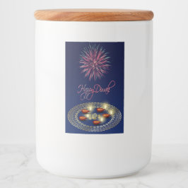 Lycklig Diwali Ganesha Rangoli Food Container Labe Mat Etikett
