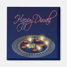 Lycklig Diwali Ganesha Rangoli - Magnet