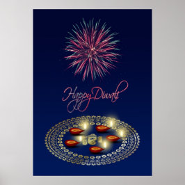 Lycklig Diwali Ganesha Rangoli - Poster Skriv ut