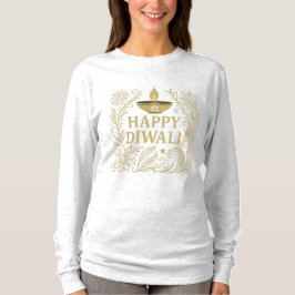 Lycklig Diwali Guld Elegant Långärmad T-Shirt