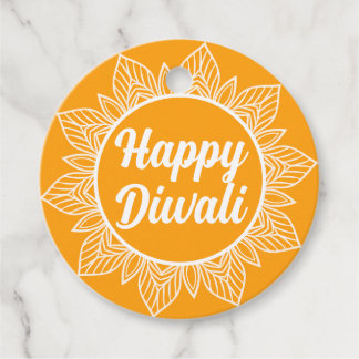 Lycklig Diwali Gult Rangoli Hälsning Märkre Gåvor Etiketter