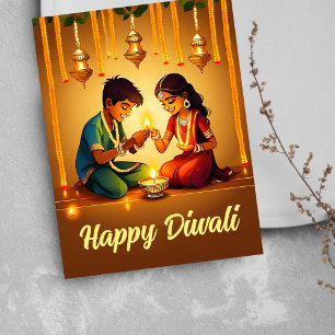 Lycklig Diwali hälsning kort