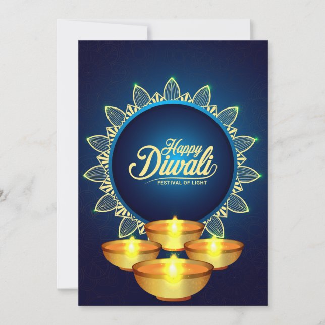 Lycklig Diwali Helgdag Card Julkort (Framsida)