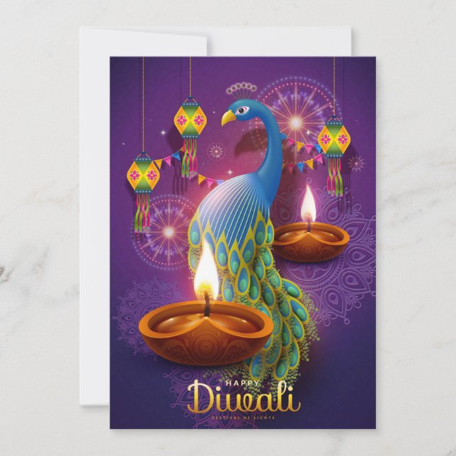 Lycklig Diwali Helgdag Card Julkort (Framsida)