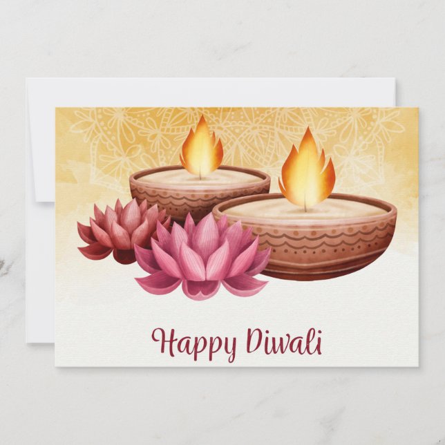 Lycklig Diwali Helgdag Card Julkort (Framsida)