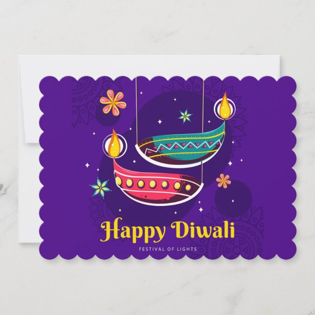 Lycklig Diwali Helgdag Card Julkort (Framsida)