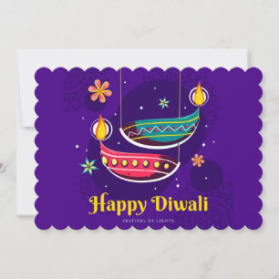 Lycklig Diwali Helgdag Card Julkort