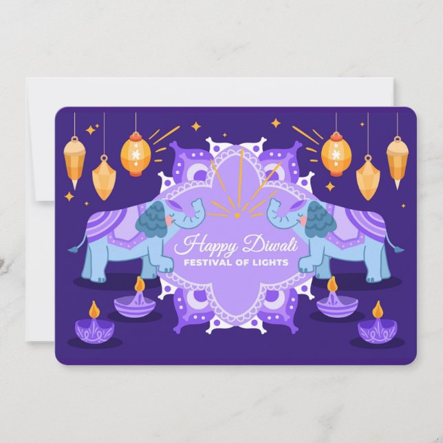 Lycklig Diwali Helgdag Card Julkort (Framsida)