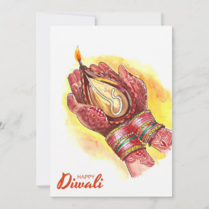 Lycklig Diwali Helgdag Card Julkort