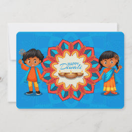 Lycklig Diwali Helgdag Card Julkort