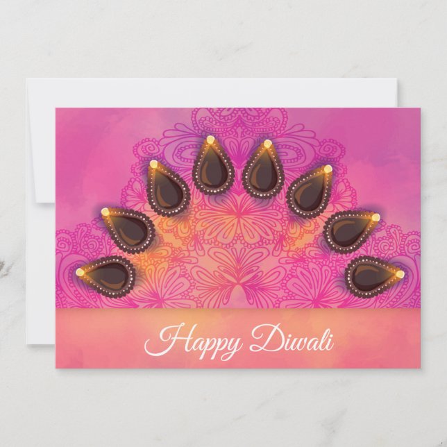 Lycklig Diwali Helgdag Card Julkort (Framsida)