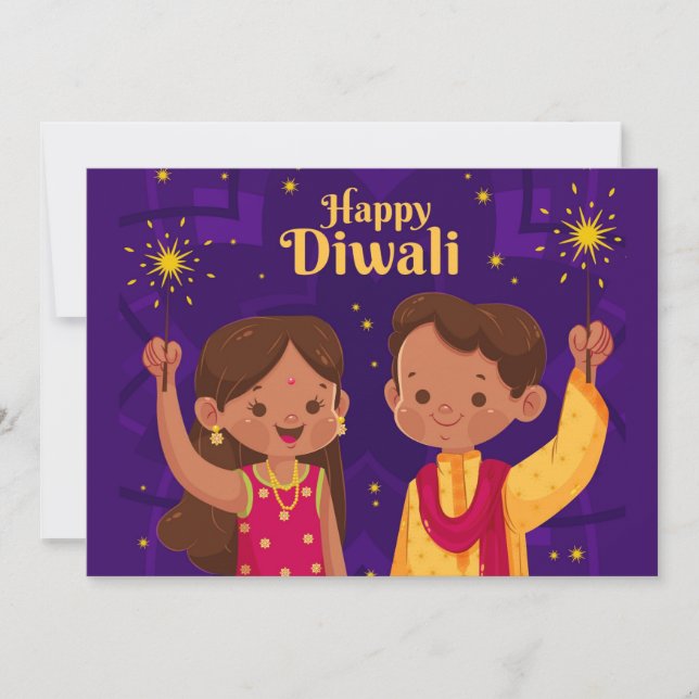Lycklig Diwali Helgdag Card Julkort (Framsida)