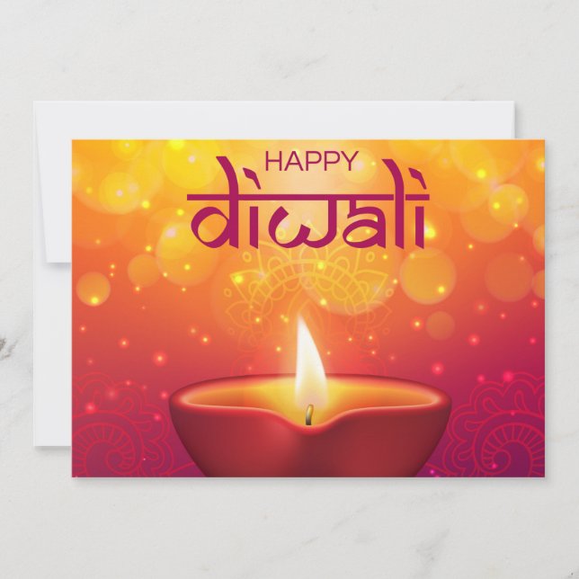 Lycklig Diwali Helgdag Card Julkort (Framsida)