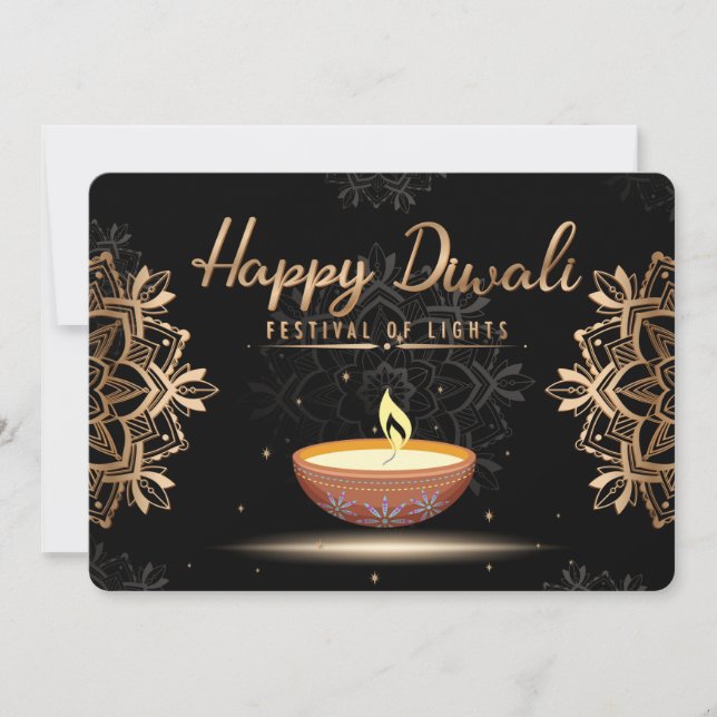 Lycklig Diwali Helgdag Card Julkort (Framsida)