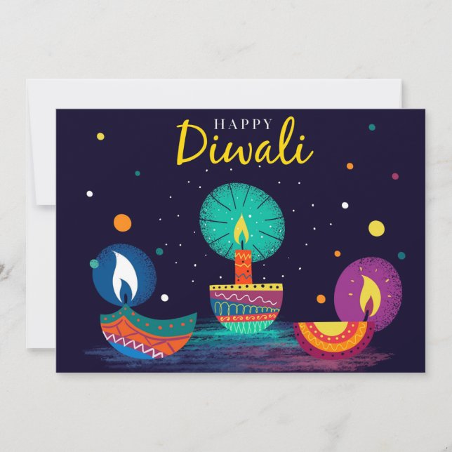 Lycklig Diwali Helgdag Card Julkort (Framsida)