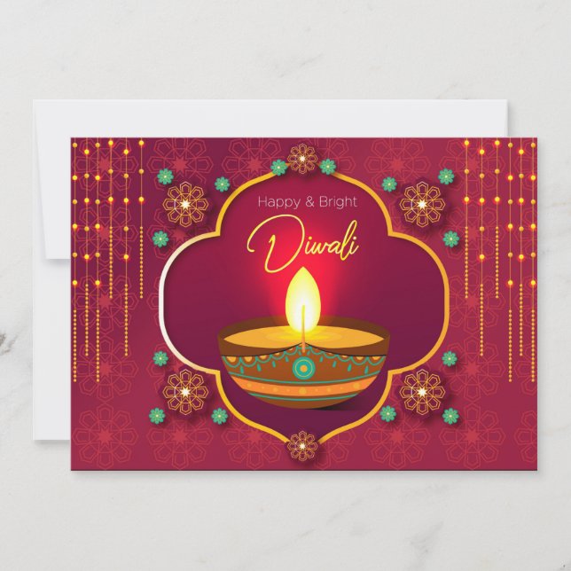 Lycklig Diwali Helgdag Card Julkort (Framsida)