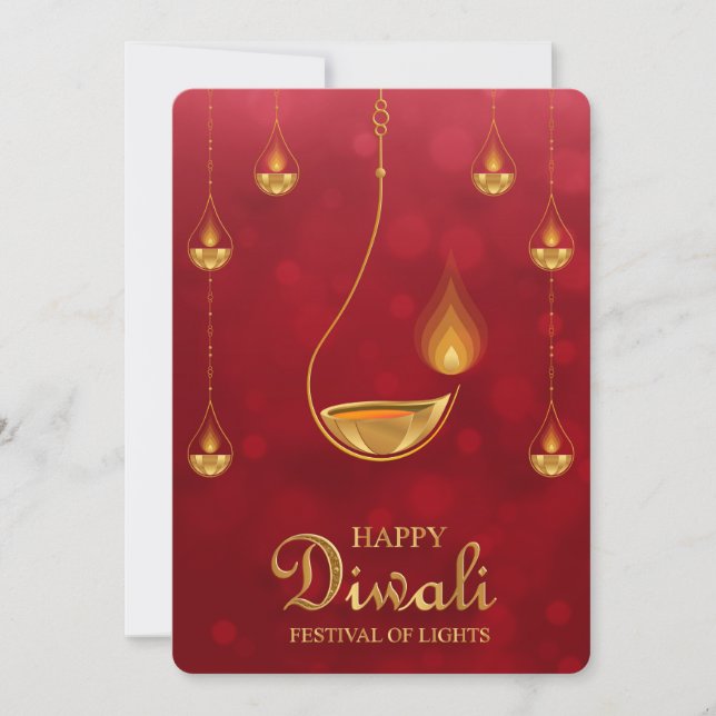Lycklig Diwali Helgdag Card Julkort (Framsida)