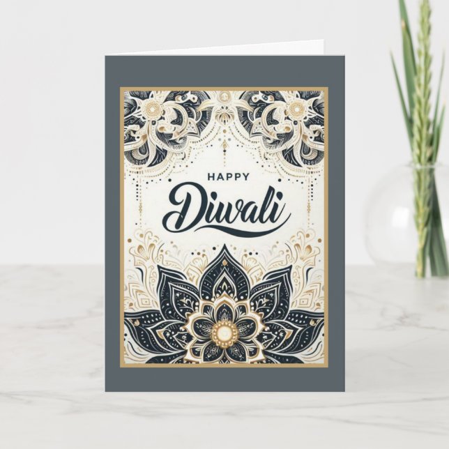 Lycklig Diwali Helgkort (Framsida)