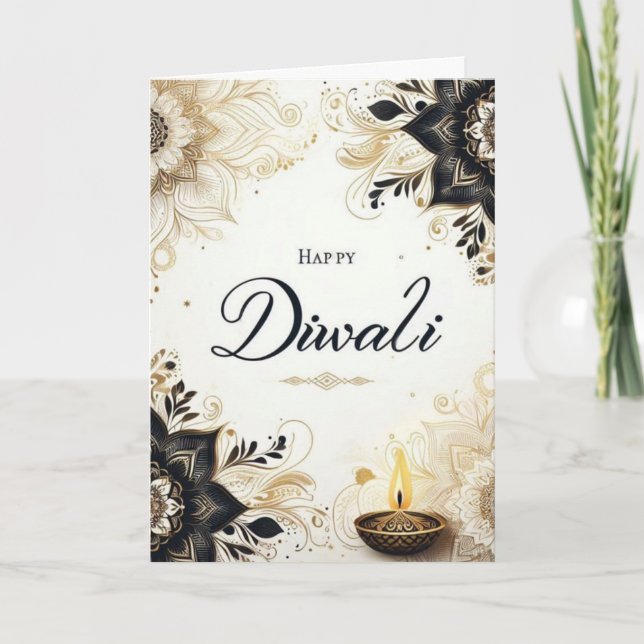 Lycklig Diwali Helgkort (Framsida)