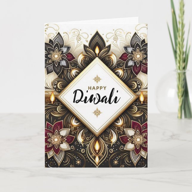 Lycklig Diwali Helgkort (Framsida)
