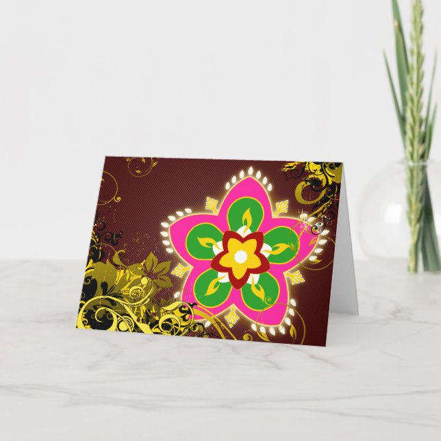 lycklig diwali : hi-fi rangoli kort (Framsida)