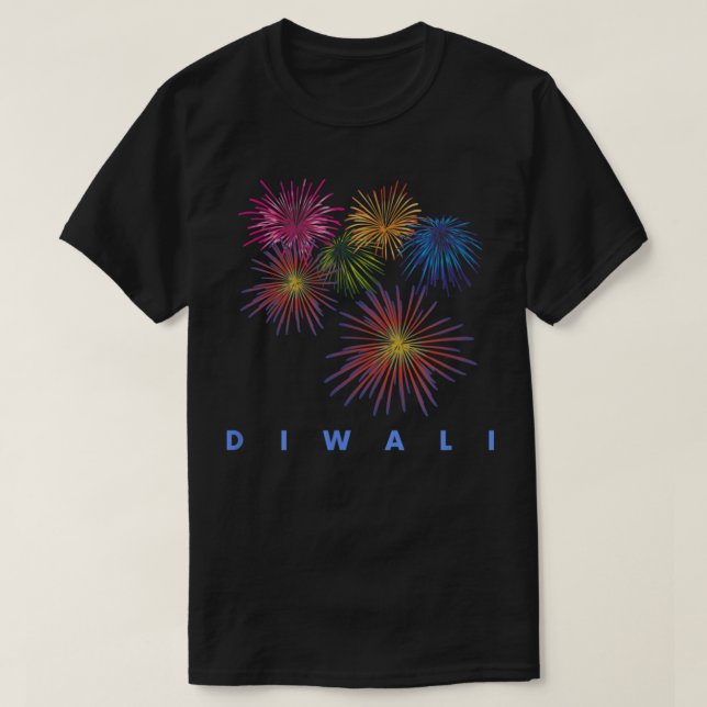 Lycklig Diwali Hindu Festival Light Fireworks T Shirt (Design framsida)