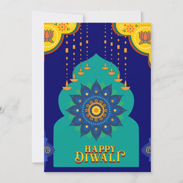 lycklig diwali inbjudningar (Framsida)