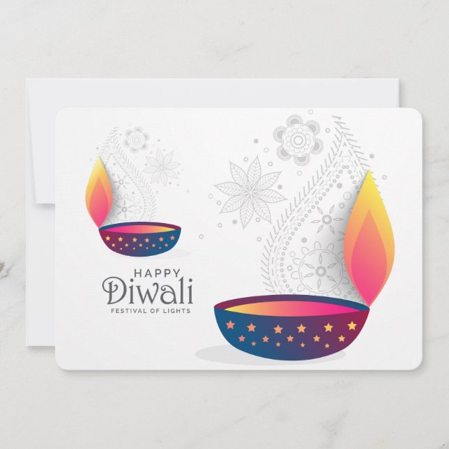 Lycklig Diwali Julkort (Framsida)