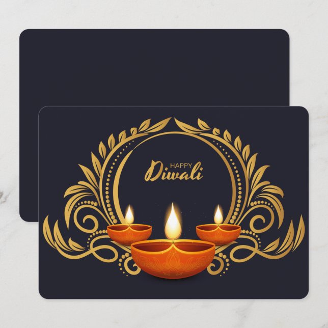 Lycklig Diwali Julkort (Fram/baksida)