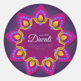 Lycklig Diwali-klistermärken Runt Klistermärke