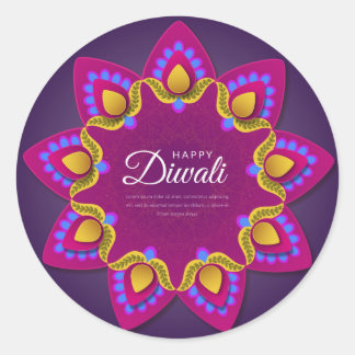 Lycklig Diwali-klistermärken Runt Klistermärke
