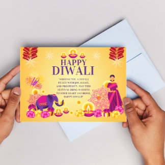 Lycklig Diwali-kort Diwali-hälsningskort för famil Anteckningskort