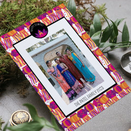 Lycklig Diwali Lantern Helgdag-fotokort Julkort