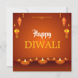 Lycklig Diwali Lanterns och Diyas Hälsning Julkort
